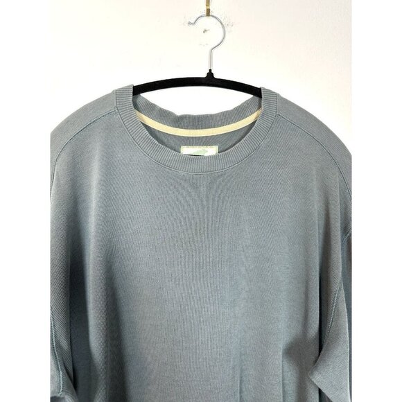 Horny Toad Mens Top Size L Green Cotton Crew Neck Long Sleeve Distressed - Picture 2 of 12